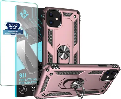 Produktbild von Armor Outdoor Handyhülle für Apple iPhone 11 Handy Panzer Case Schutzhülle mit 9H Displayglas Displayschutz Farbe: Rosegold