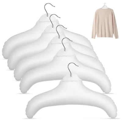 Produktbild von Aufblasbarer Kleiderbügel - 5er Set - Reise-Kleiderbügel aus PVC - Weiß