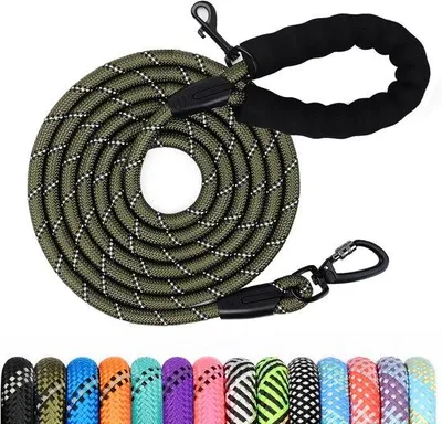 Produktbild von Hundeleine in verschiedenen Längen: 1,2 m / 1,5 m / 2 m / 3 m / 5 m / 10 m / 15 m / 20 m / 30 m – Lange Hundeleine mit gepolstertem Griff, geeignet für kleine, mittelgroße und große Hunde