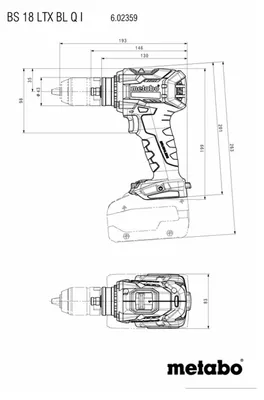 Obrázok produktu pre Metabo BS18 LTXBLQ Akku-Bohrschrauber LED Licht Akkuschrauber ohne Akku
