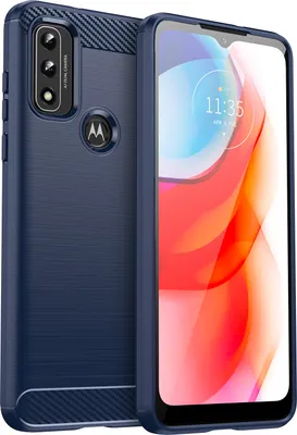 Produktbild von Moto G Play 2022 Hülle, Carbon-Faser TPU Silikon Stoßfest Schutzhülle für Motorola Moto G Play 2022 Blau