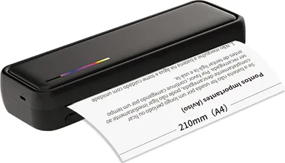 Produktbild von Prenosná tlačiareň na papier A4, termálna tlač, bezdrôtové pripojenie BT, kompatibilná so systémami iOS a Android, podpora mobilnej fototlačiarne, šírka 2 palce/3 palce/4 palce/8 palcov/210 mm, na vonkajšie použitie, cestovanie, domáca kancelária, tlač náčrtov, tlač správ, s 1 kotúčom termálneho papiera A4
