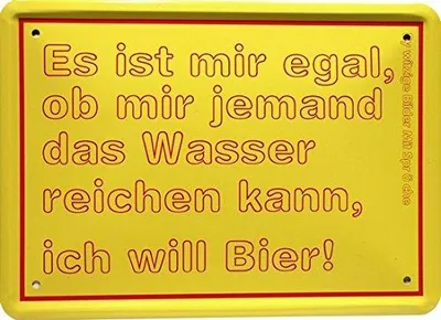 Metallschild 15 x 21 cm, Spruch "Es ist mir egal."