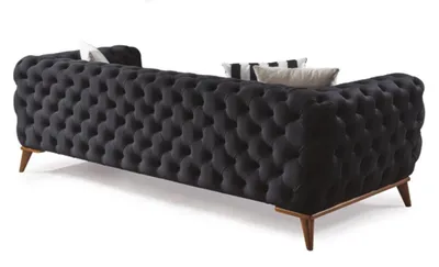 Produktbild von Sofagarnitur Sofa 3+3+1 Sitzer Schwarz Chesterfield Sessel Möbel Luxus Design
