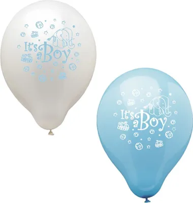 Produktbild von PAPSTAR Luftballons "It's a Boy" blau/weiß sortiert 250 mm 12 Stück