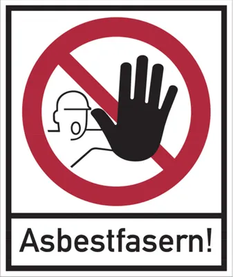 Produktbild von Dreifke® Verbotsschild, Kombischild, Asbestfasern - DIN 4844-2 | PVC | 420x50...