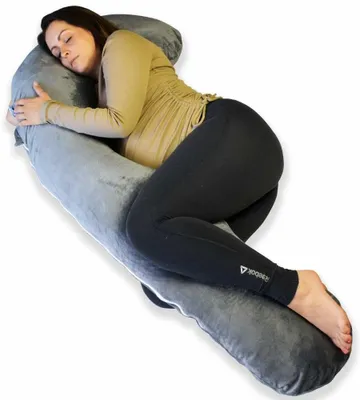 Immagine prodotto di Omgoods - Cuscino per gravidanza XXL a forma di J - Cuscino morbido per l'allattamento, 155x80 cm