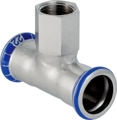 Obrázok produktu pre Geberit GE Mapress nerezová T-kus, 15, Rp 1/2, 18 mm, 1 ks.