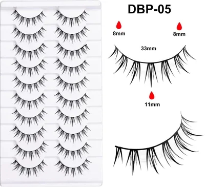 Produktbild von INF 10 Paar Manga Falsche Wimpern, Natürliche, Leichte Wimpern für Alltag