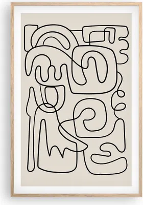 Produktbild von Gerahmtes Poster - Rahmen in heller Eiche - Linien Figuren Formen - 61x91,5 cm - Wand Bild - Wanddeko - Wandbilder - Kunstposter - Wandposter - Bilderrahmen - Bilder - Kunstdruck - P2NPA61x91-5121