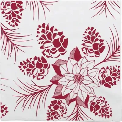 Obrázok produktu pre Kvalitné ľanové obrúsky "Poinsettia", 40 x 40 cm, 50 kusov.