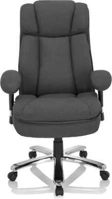 Obrázok produktu pre hjh OFFICE XXL Otočná stolička BUILDER XXL I Kancelárska stolička čalúnená do nosnosti 180 kg s podrúčkami (výškovo nastaviteľná) látka do kancelárie, domácnosti