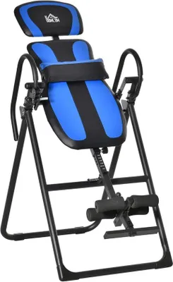 Image de Banc d'inversion avec coussin lombaire pour la thérapie du dos et l'entraînement de musculation, utilisable.