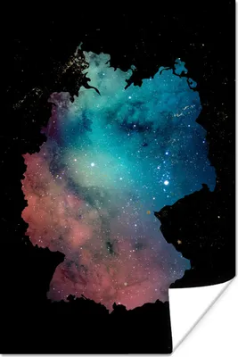 Produktbild von MuchoWow® Poster Karte - Deutschland - Galaxie 80x120 cm - Papierdruck