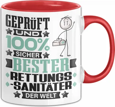 Produktbild von Rettungssanitäter Geschenk Lustiger Spruch für Rettungssanitäter Geschenkidee Bester Rettungssanitäter Der Welt (Rot)