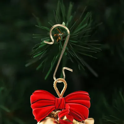 Image de 100pcs Multi Purpose Metal S Shape Hooks Christmas Tree Holder Decoration Accessory(Gold )