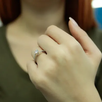 Produktbild von 0,55 Carat Solitär Diamantring 14 Karat Weißgold - 50 (15,90 mm)