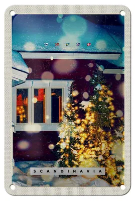 Produktbild von Blechschild Reise 12x18cm Skandinavien Winterzeit Weihnachten Schild