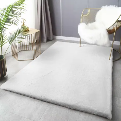 Produktbild von Fellteppich Deluxe waschbar, sanfter Hochflor-Teppich einfarbig, kuschelig für Ihr Wohnzimmer oder Schlafzimmer