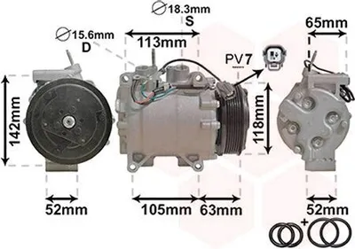 Produktbild von VAN WEZEL 2500K238 HS110R Klimaanlage Klimakompressor PAG 46 R134a für HONDA Accord VII Limousine (CL, CN) Accord VII Tourer (CM, CN)