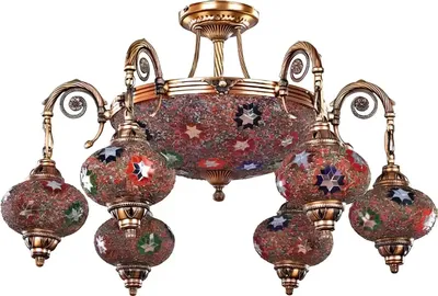 Image de Plafonnier Lustre Lampes de plafond Verre Or Lumière