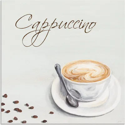 Produktbild von ARTland Wandbild Alu für Innen & Outdoor Cappuccino II Größe: 50x50 cm