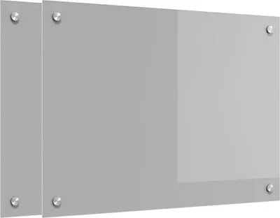 Immagine prodotto di vidaXL Alzatina da cucina 2 pezzi Grigio chiaro 70 x 50 cm Vetro temperato