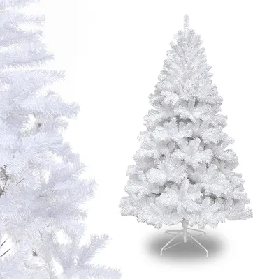 Produktbild von Bettizia 150cm Künstlicher Weihnachtsbaum mit 488 Spitzen PVC, Tannenbaum mit Ständer, Christbaum Kunstbaum Weiß