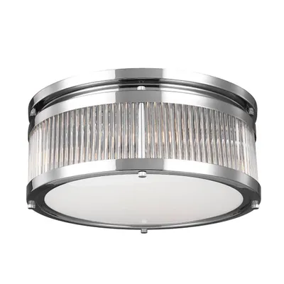 Zdjęcie produktu dla Plafon okrągły Paulson chromowany biały-przezroczysty 4xG9x10W metal wym:15,9x38x38cm IP44 Feiss