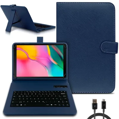 Produktbild von Tastatur Tasche für Doogee Tab A9 / A9 Pro 10.1 Bluetooth Hülle QWERTZ TastaturFarben:Blau