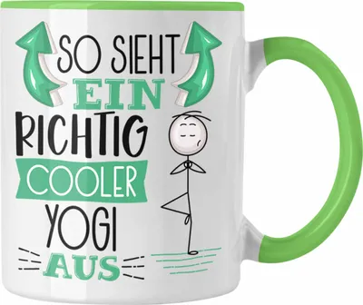 Produktbild von Trendation - Yoga-Lehrer Tasse Geschenk So Sieht Ein Richtig Cooler Yoga-Lehrer Aus Geschenkidee Spruch Lustig Becher (Grün)