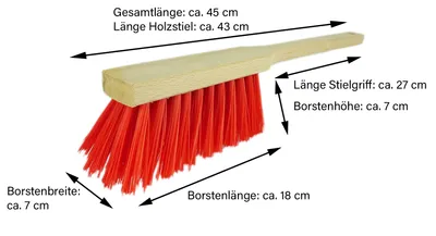 Produktbild von Novaliv Handfeger Langer Stiel I 45 cm I Elaston I Schneebesen Auto Handbesen Handkehrbesen Waschbürste Feger
