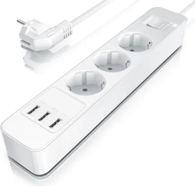 Produktbild von BEARWARE Steckdosenleiste Mehrfachsteckdose Steckerleiste 3680W, 3-fach