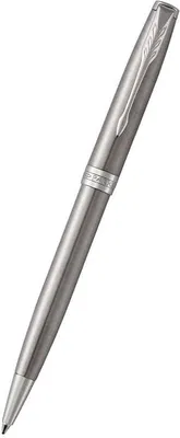 Produktbild von Parker Sonnet Kugelschreiber | Edelstahl mit Palladiumzierteilen | Mittlere Spitze | schwarze Tinte | Geschenkbox