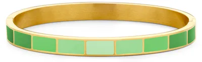 Produktbild von CO88 Collection 8CB-91198 Stahlarmband mit Emaille – Grüntöne – 6 mm – 58 x 49 mm – Stahl – Goldfarben