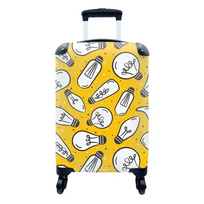 Produktbild von MuchoWow® Koffer Handgepäck Trolley Rollkoffer Kleine Reisekoffer mit 4 Rollen - Cartoon - Lampen - Muster - Cabin Size < 55x40x23 cm & 55x40x20 cm - Fotokoffer - Kabinenkoffer - Boardgepäck - Reise-Box - Reisekoffer - Reisegepäck - Koffer mit Bild - Trolley für Kinder