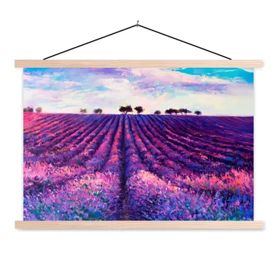 Produktbild von MuchoWow® Textilposter Ölfarbe - Malerei - Blumen 60x40 cm mit holzfarbenen Rahmen - Bilder