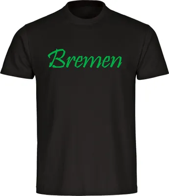 Produktbild von multifanshop Kinder T-Shirt - Bremen - Schriftzug, schwarz, Größe 164