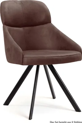 Produktbild von Esszimmerstuhl drehbar (8er-Set) Diann 52x82x63 Schwarz/Braun