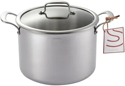 Productafbeelding van Soeppan 8 L / 24 cm Roestvrijstaal met Glazen Deksel