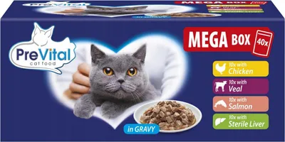 Zdjęcie produktu dla PREVITAL MEGABOX Mokra Karma dla Kota Mix Smaków w Sosie 100g x40szt.