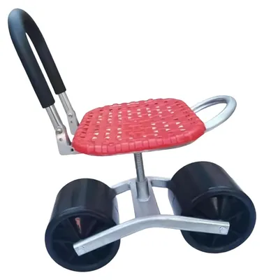 Image de Tabouret de jardin réglable avec roulettes, idéal pour les travaux de jardin