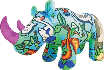 Immagine prodotto di Peluche rinoceronte grande colorato - circa 75 cm