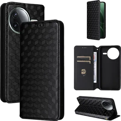 Immagine prodotto di Per Xiaomi Poco F7 Pro / F7 Ultra Cubic Design Custodia a portafoglio in Nero