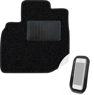 Image de moto-MOLTICO Tapis de sol conducteur Auto Velours côté conducteur Tapis de sol conducteur noir 1 pièce adapté à la Honda Jazz II 2007-2014