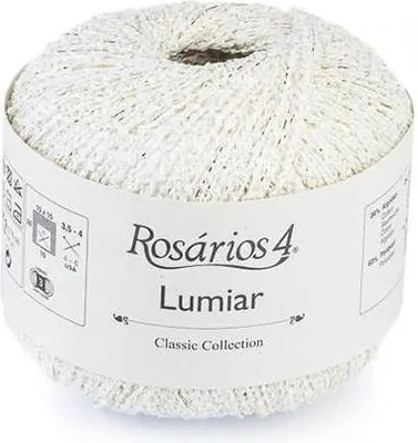 Produktbild von Rosarios 4 Lumiar Fantasiegarn 01 Weiß, Hochwertig, Ideal für Einzigartige Strickprojekte