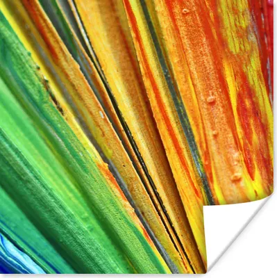 Produktbild von MuchoWow® Poster Buntes Ölgemälde 50x50 cm - Wohnzimmerdekoration