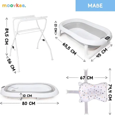 Faltbare Babybadewanne Mit Hocker Für Neugeborene  Produktbild-Vorschau 5