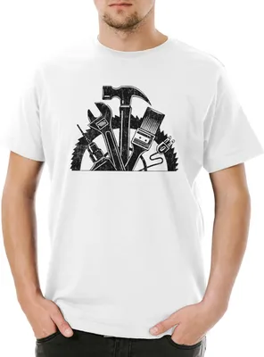 Produktbild von Urban Backwoods Handyman Tools, Herren T-Shirt, Farbe: Weiß, Größe: M