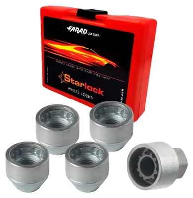 Zdjęcie produktu dla Zestaw blokad kół do Land Rover Freelander 2007-2010 Blokada felgi srebrna M14X1.5
